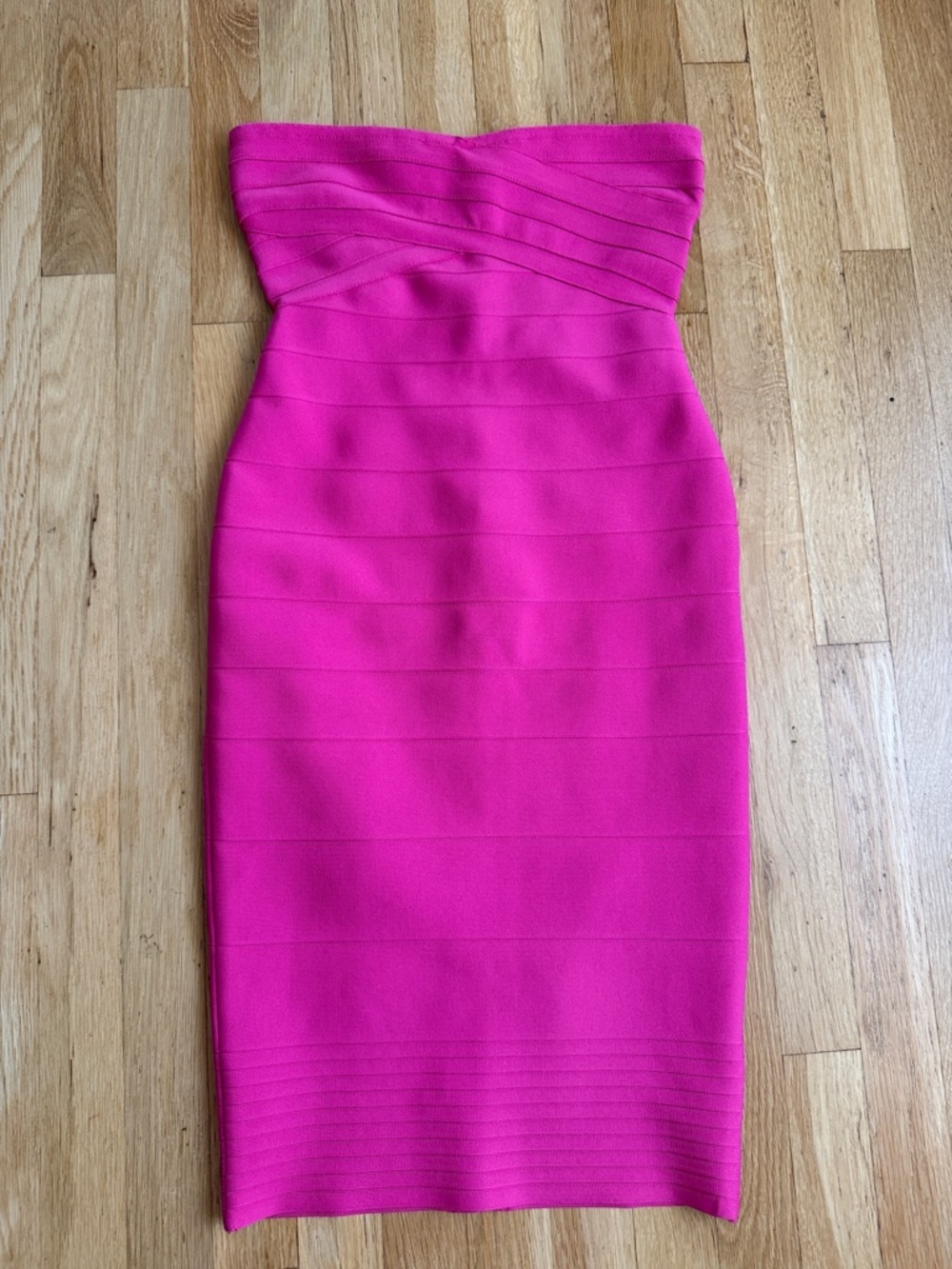 Strapless Hot Pink Bandage Dress